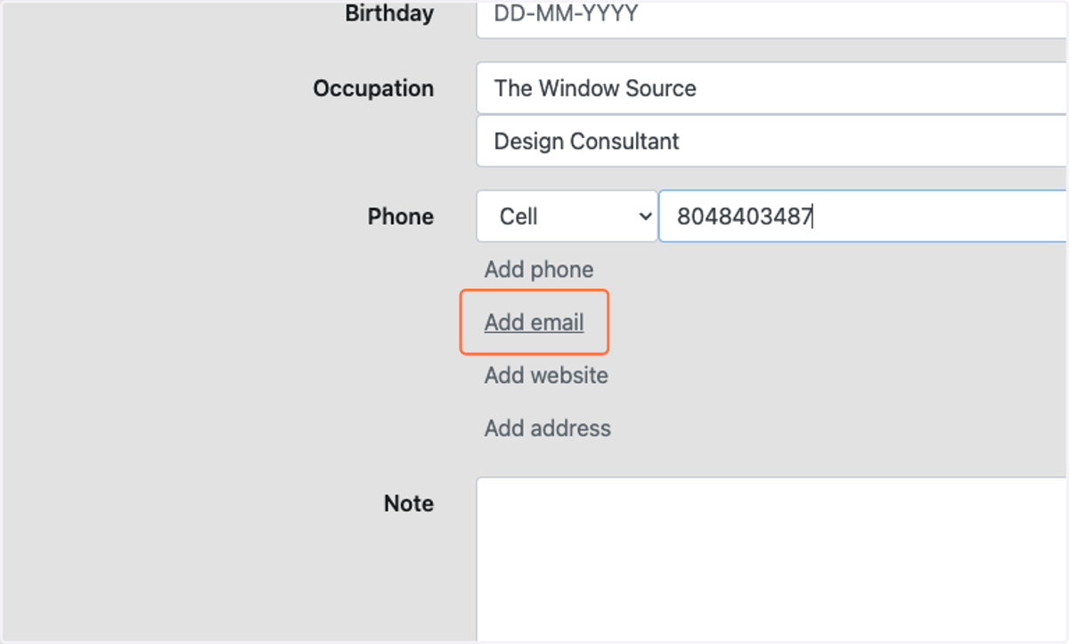 Click on Add email