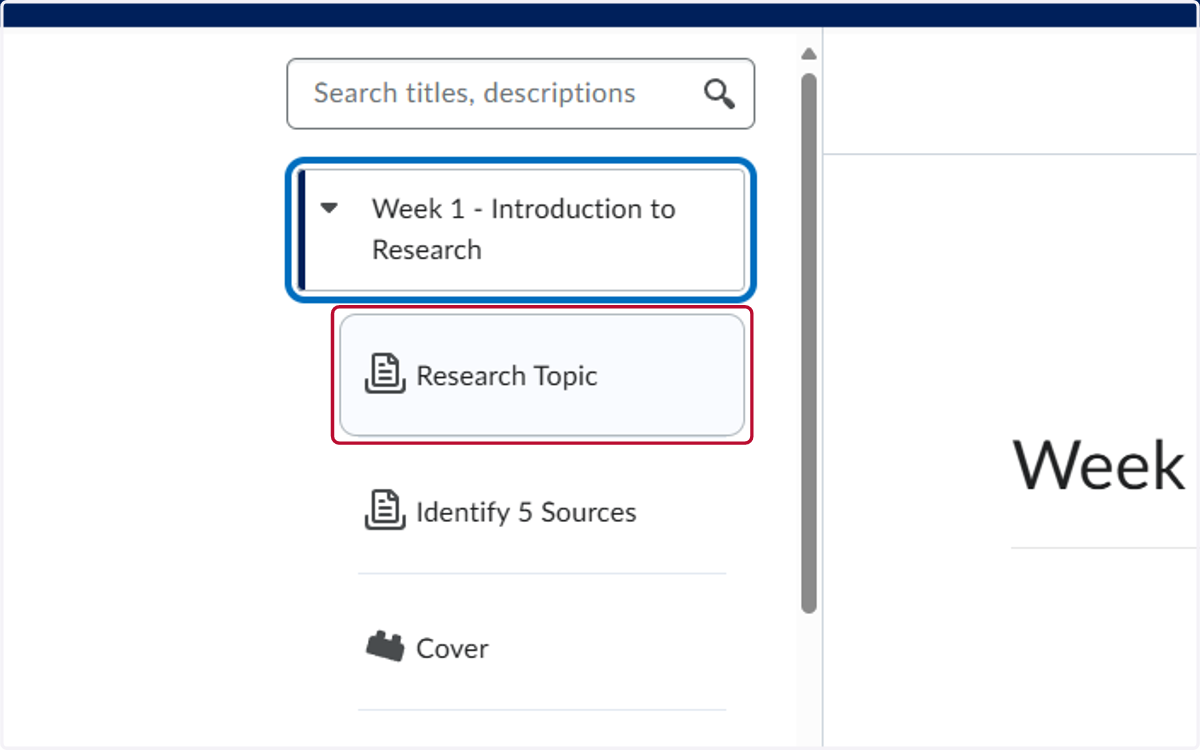 Click on the name of the assignment