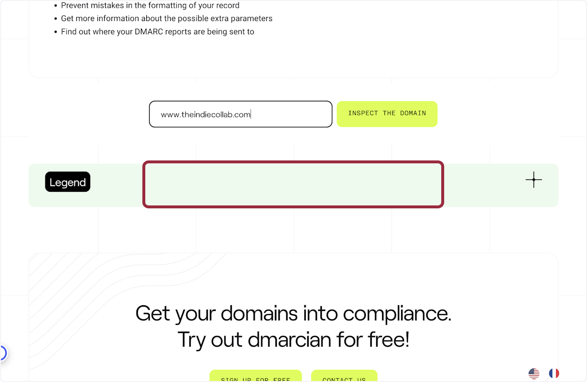 Go to https://dmarcian.com/dmarc-inspector and type your domain name i.e. "www.theindiecollab.com"