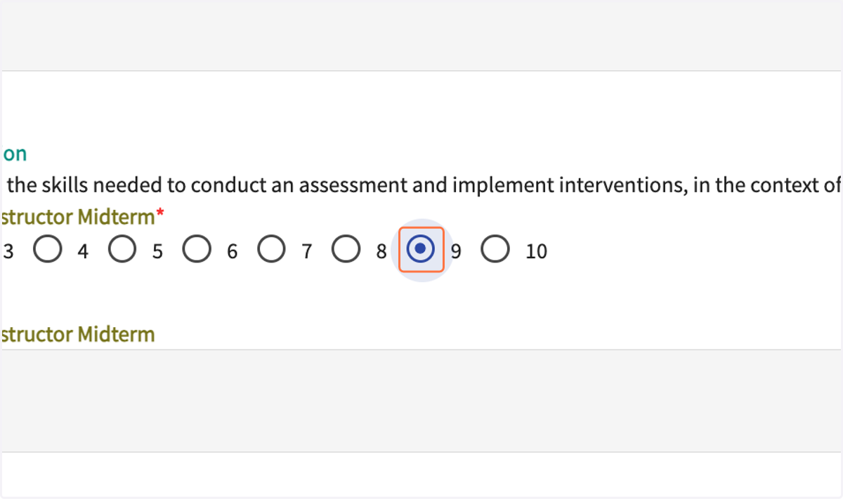 The form will weight each item and calculate the final grade.