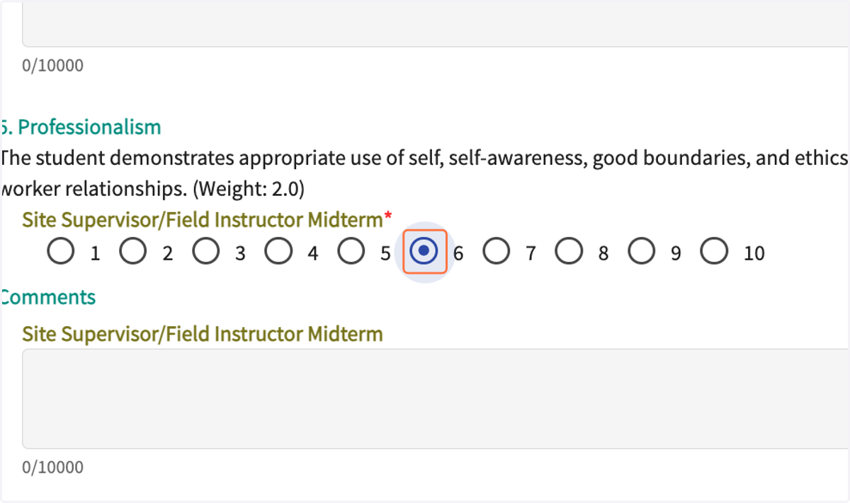 Select the grade appropriate to the student's year and semester.