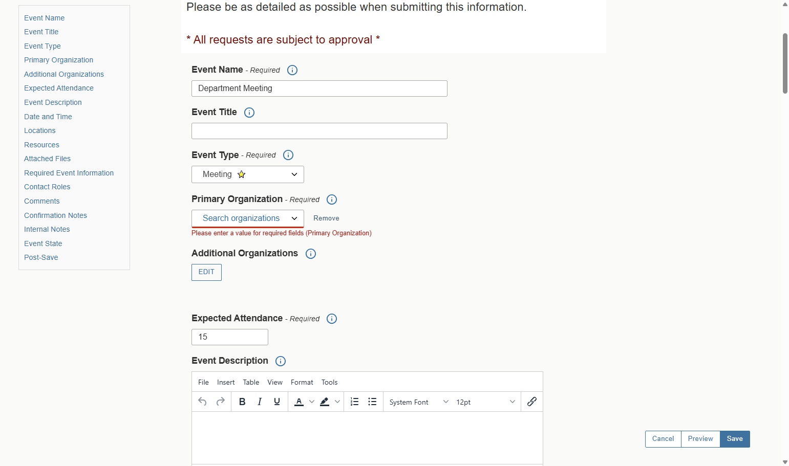 Identify a Primary Organization(your office, department, division,club/org)