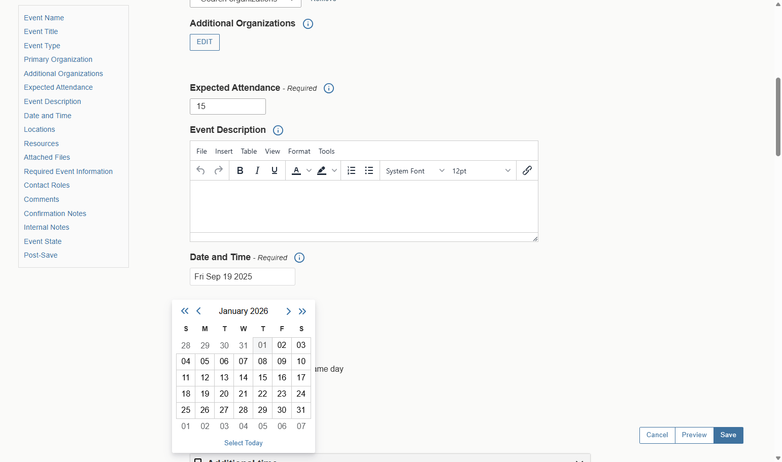Use the arrows to select your correct month and date