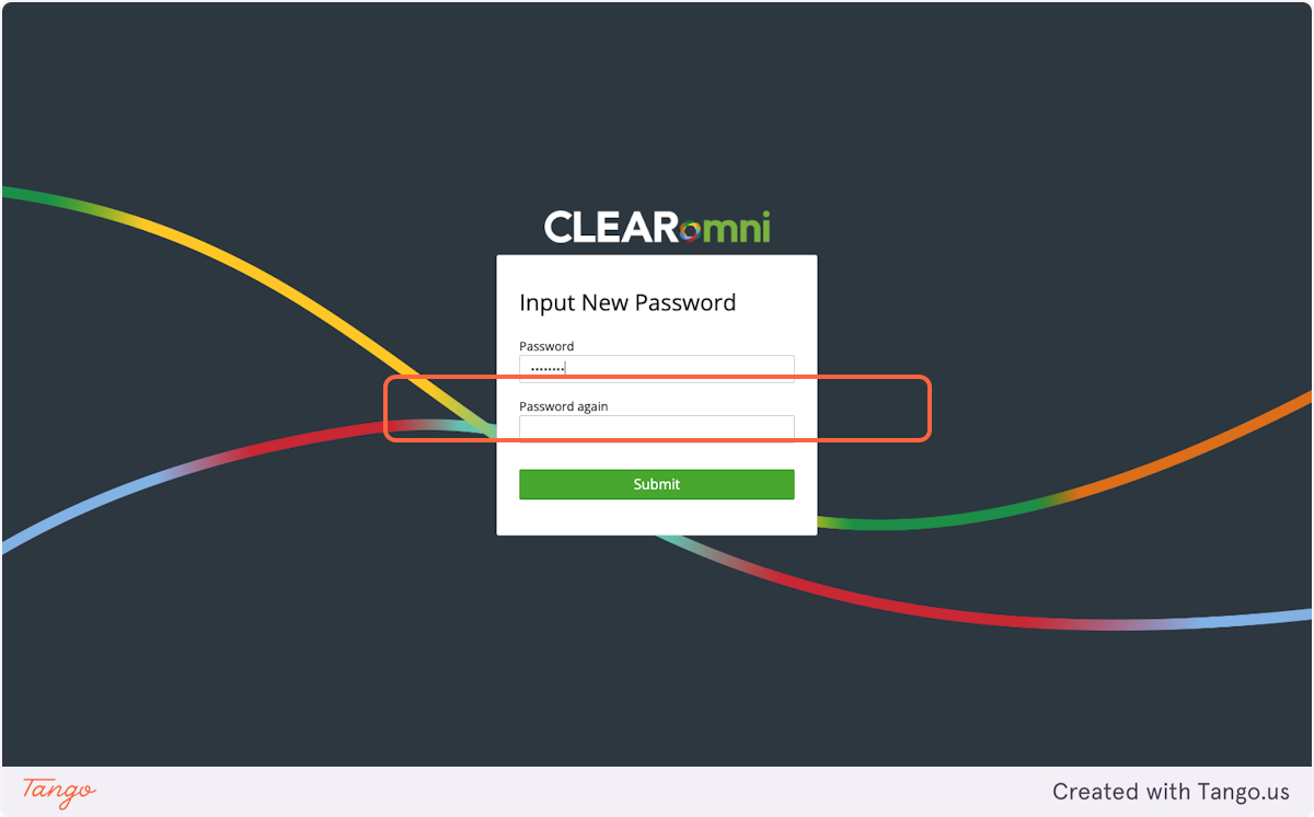 On the activation page, enter your desired password.
Ensure the password meets the specified requirements.