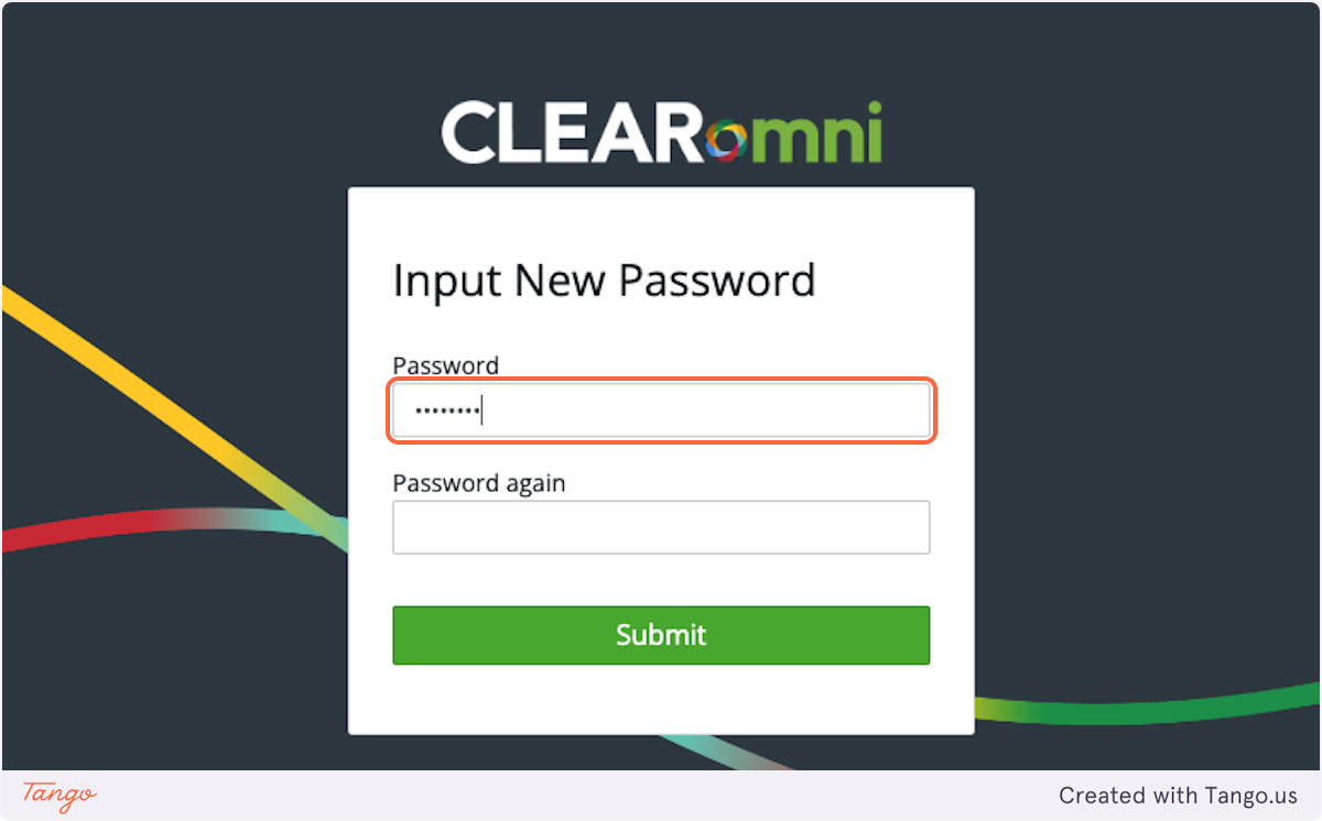 On the activation page, enter your desired password.
Ensure the password meets the specified requirements.