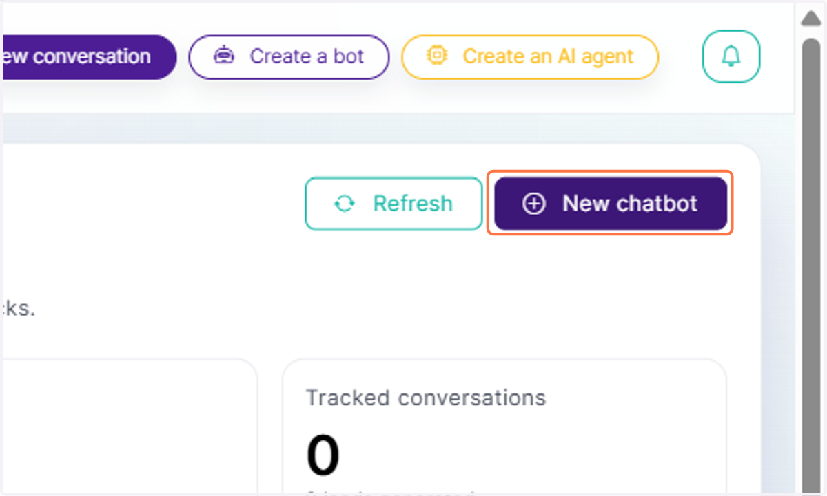 Click on New chatbot