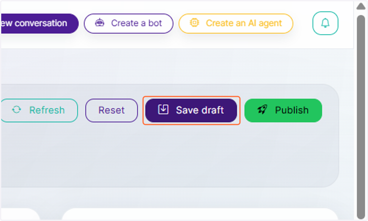Click on Save draft