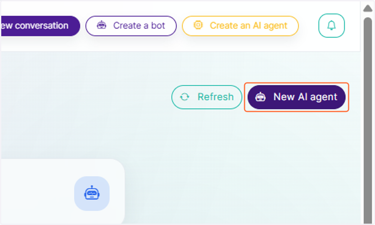 Click on New AI agent