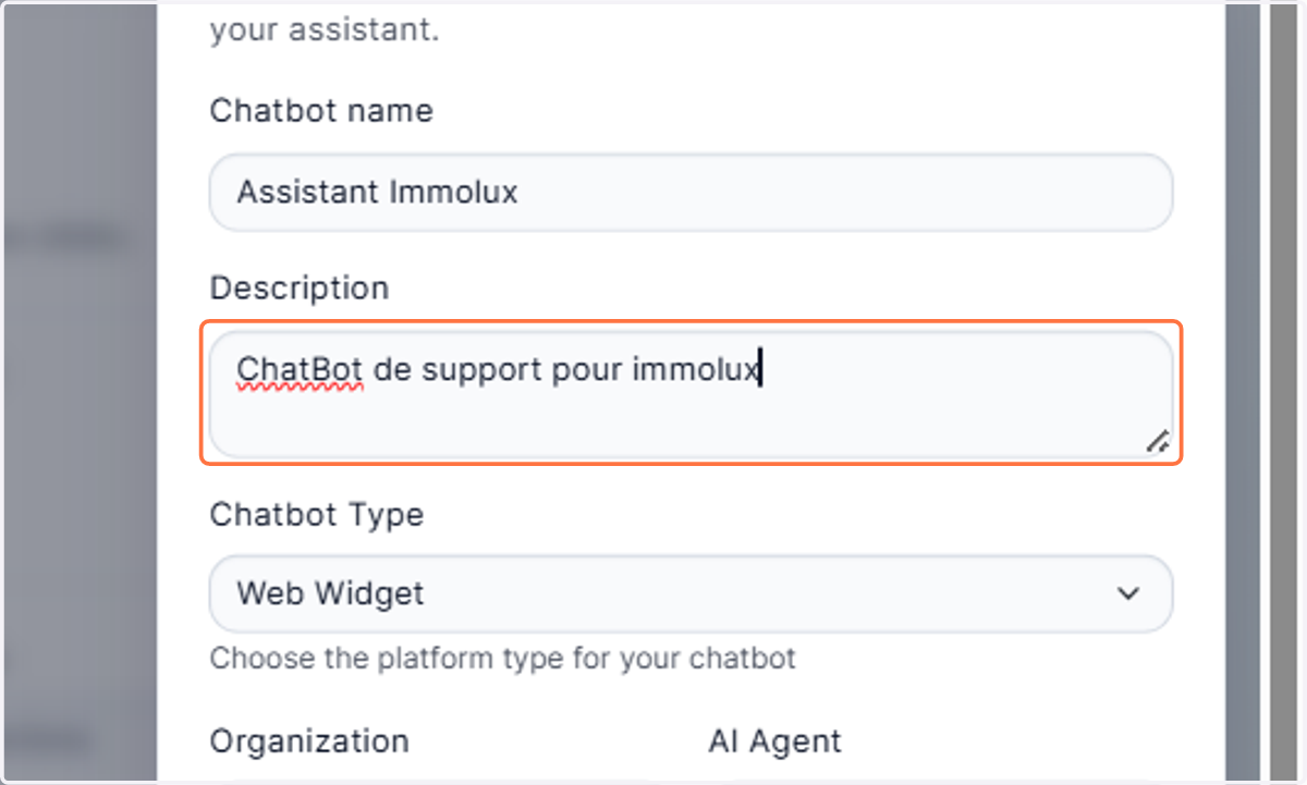 Type "ChatBot description"