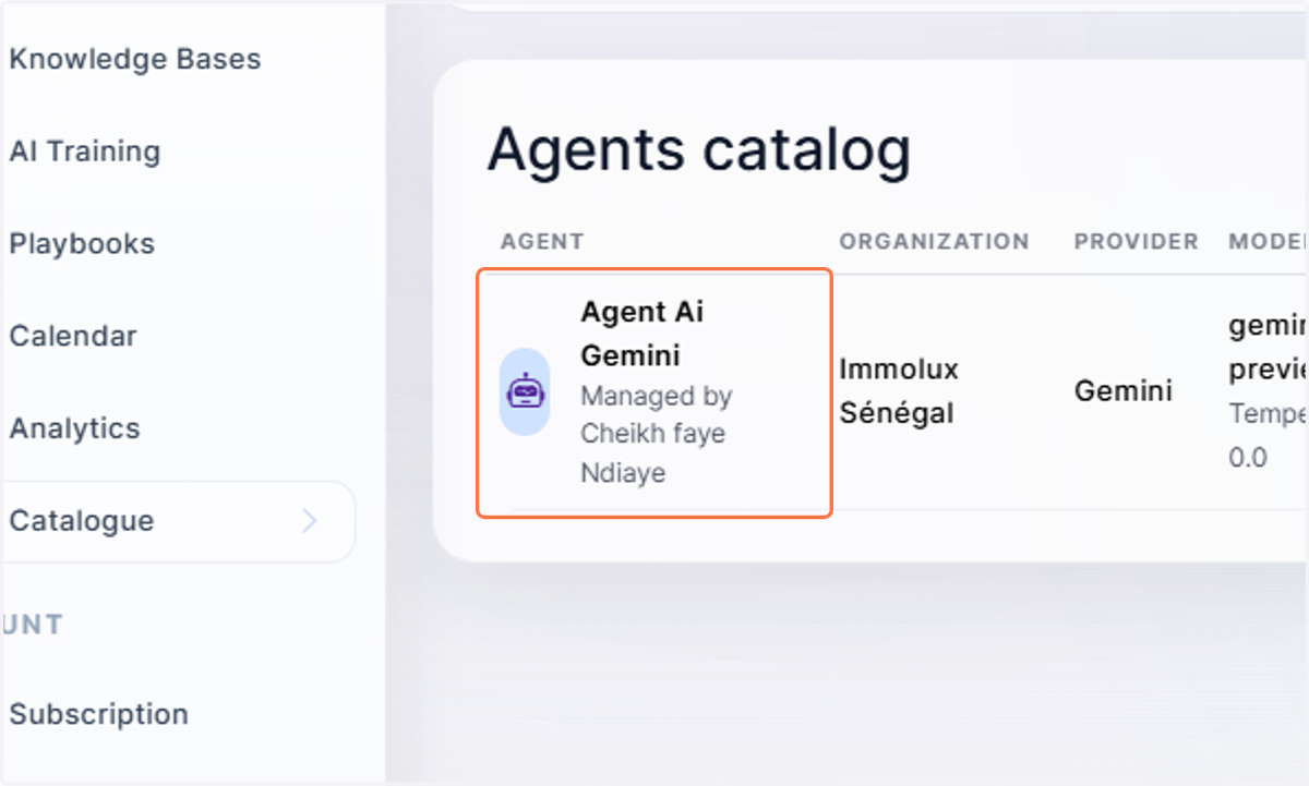 Click on Agent Ai Gemini…