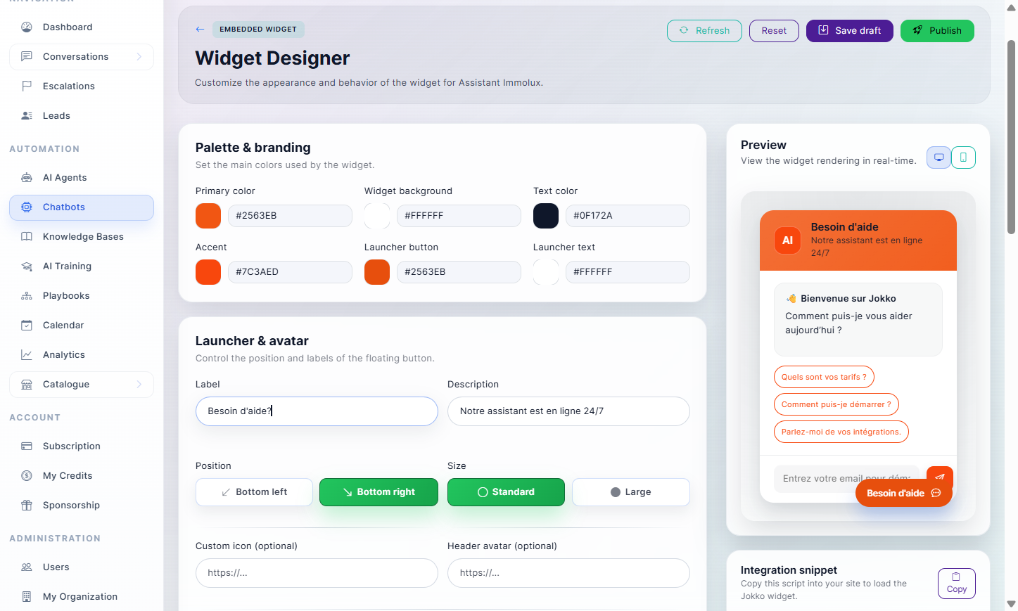 Type a label for your chatbot