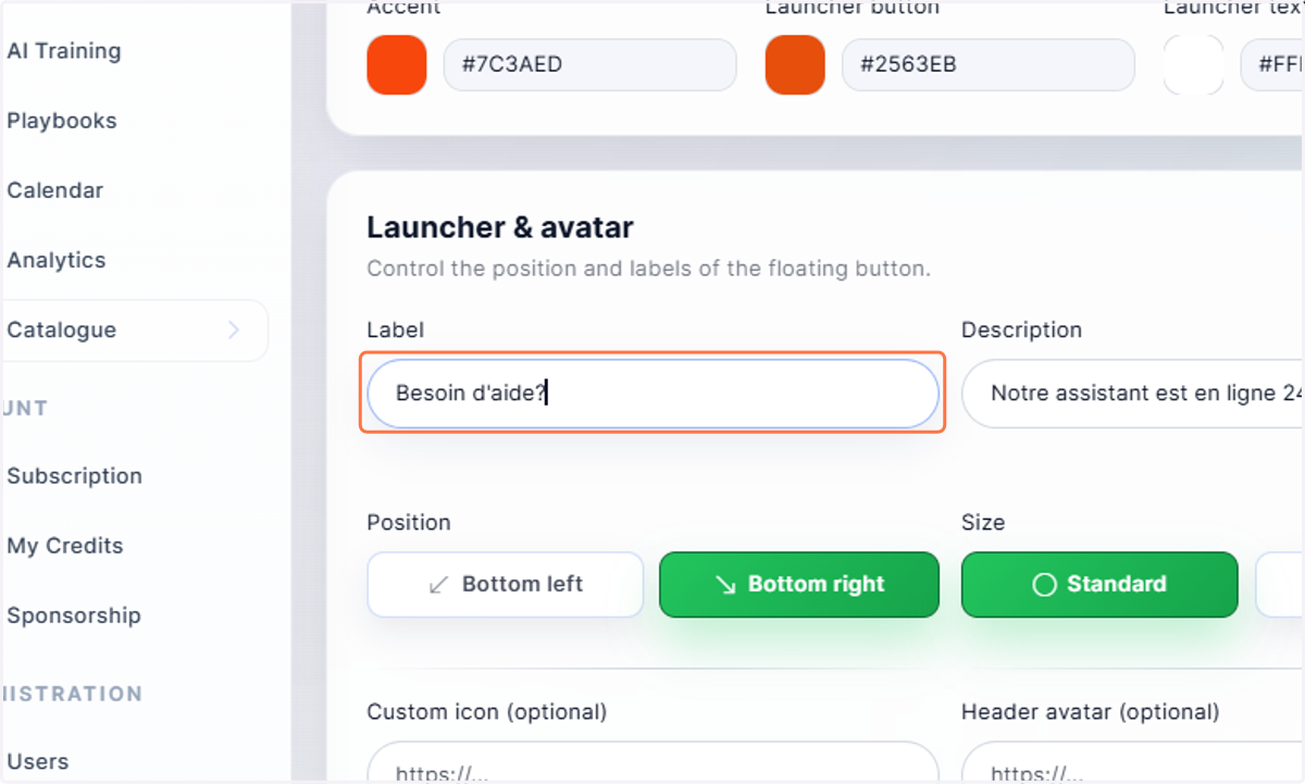 Type a label for your chatbot