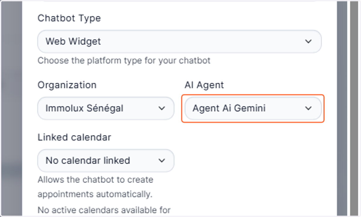Select Agent Ai Gemini from AI Agent