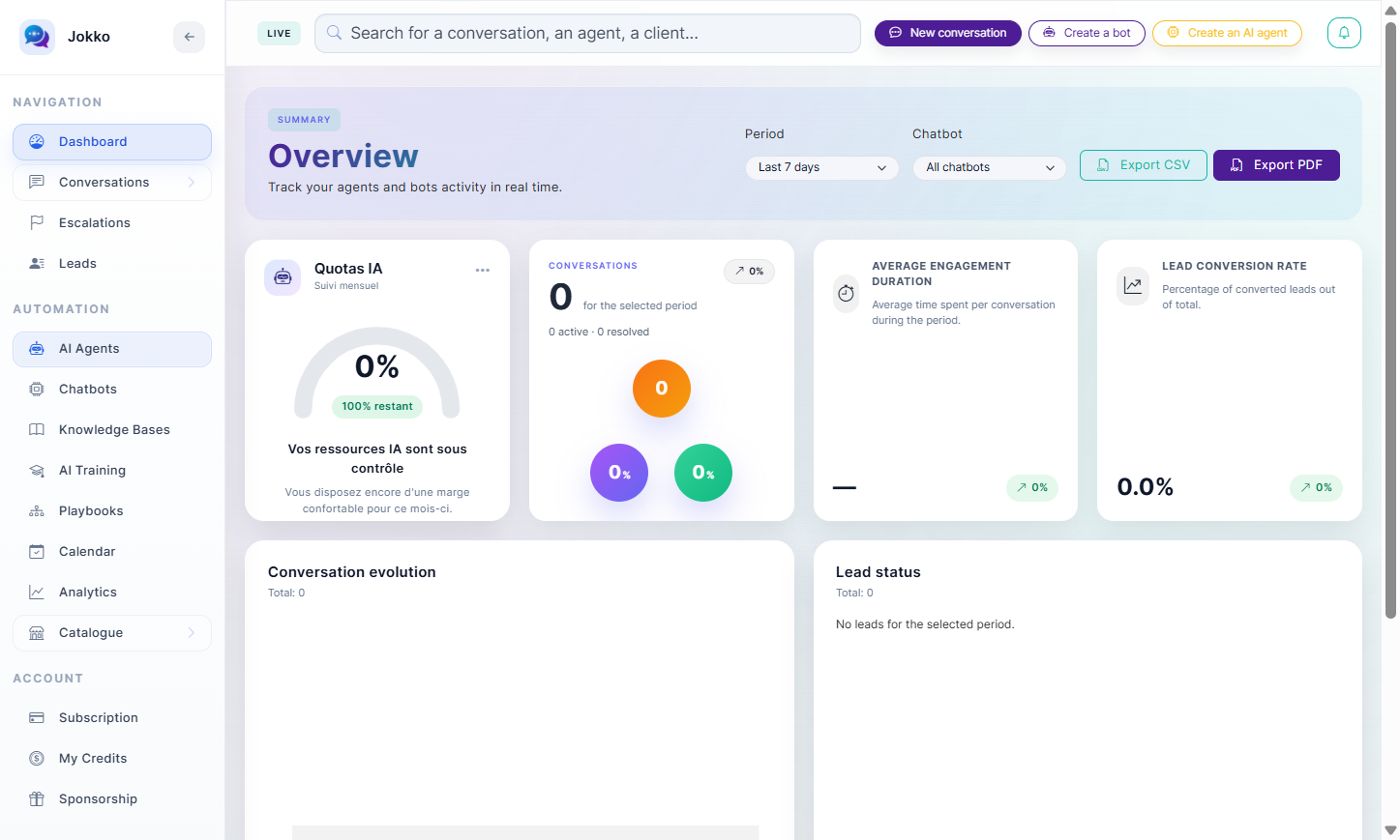Click on AI Agents