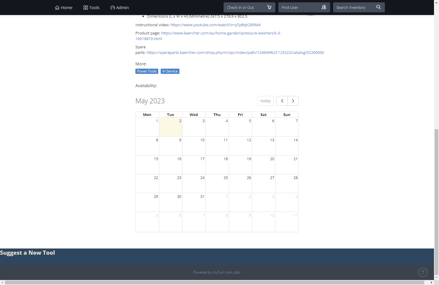 Make sure to check if the item has any upcoming reservations. If there are any upcoming reservations, try to assign a different tool to the reserving member.