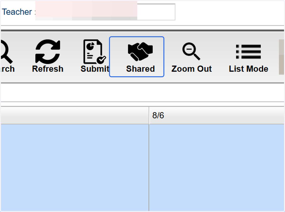Select the lesson box you wish to share.