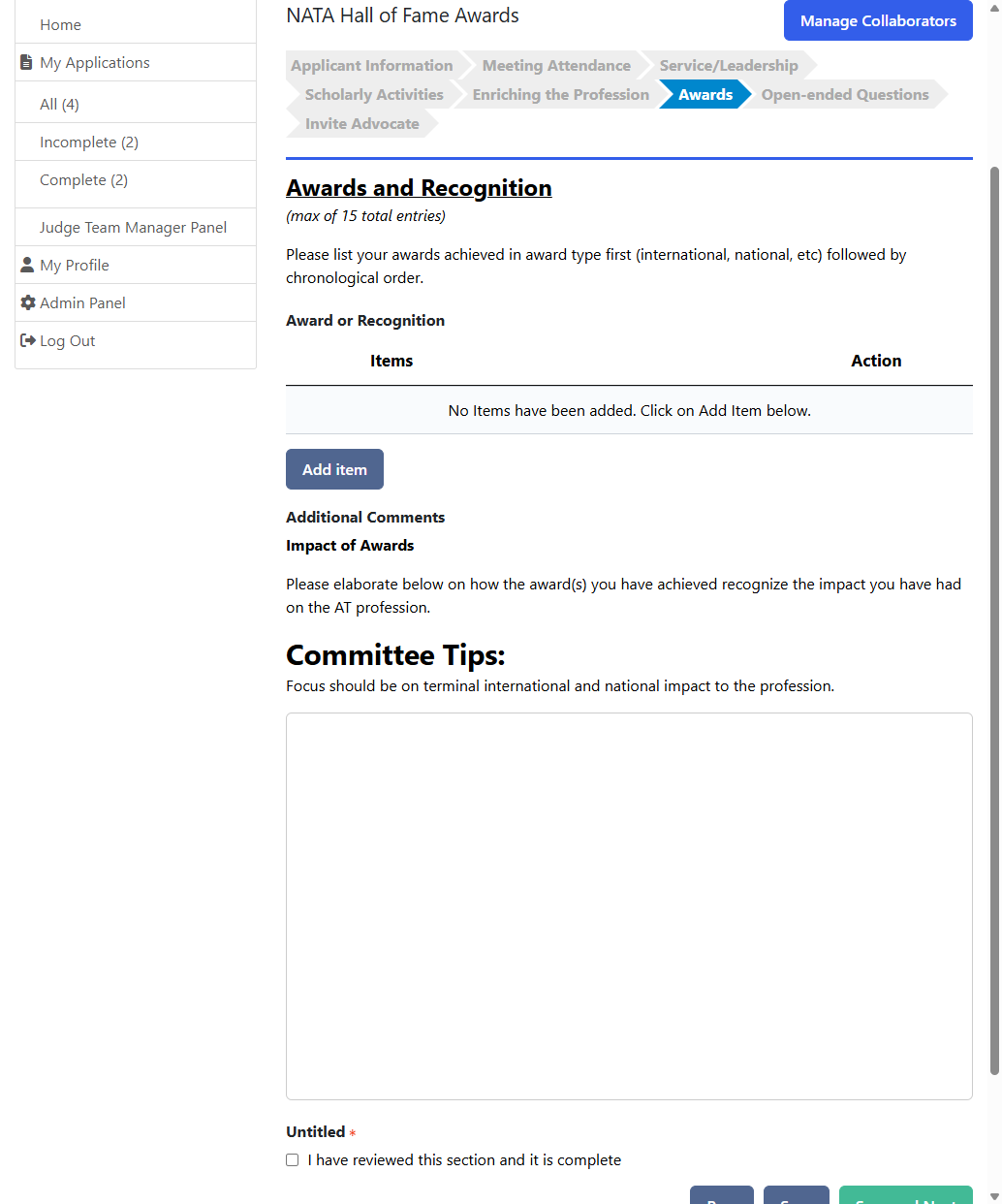 Awards and Recognition