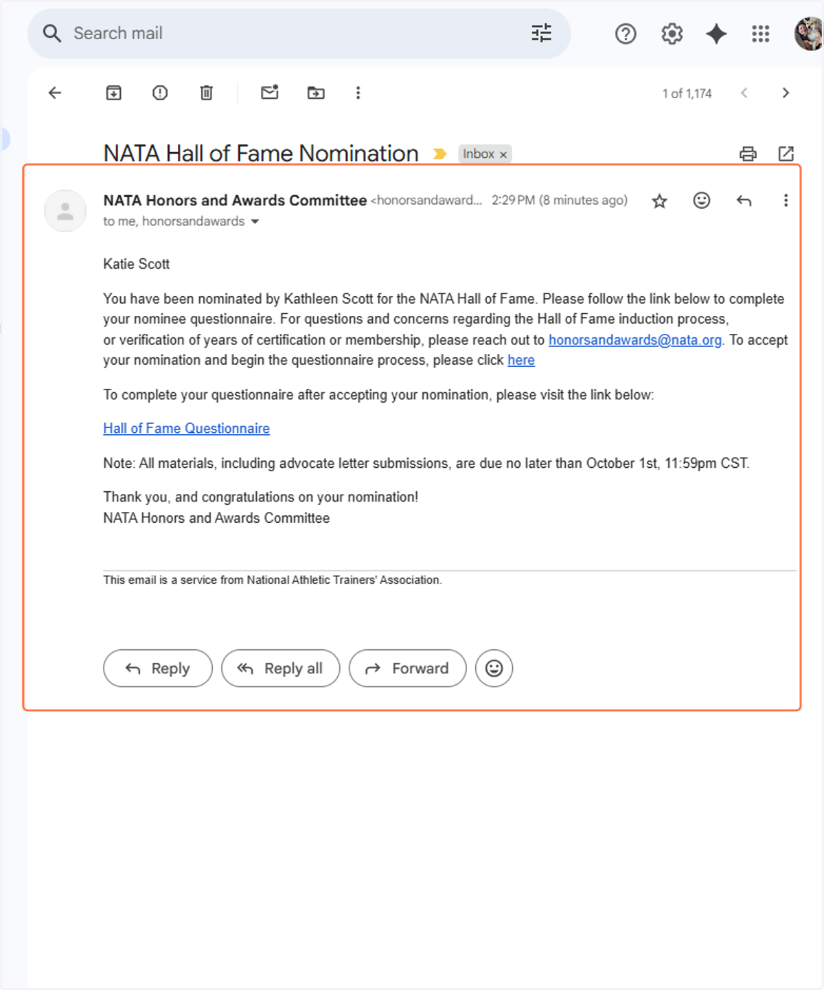 Return to your original nomination email to find your H&A platform links.