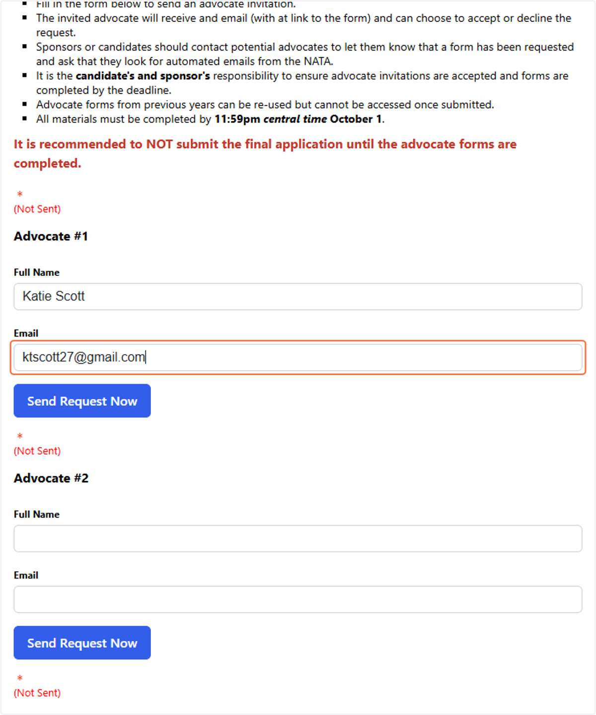 Enter in their email