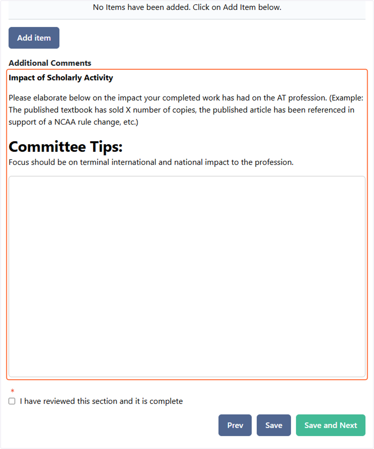 You’ll notice a section at the bottom where you can elaborate on your entry.