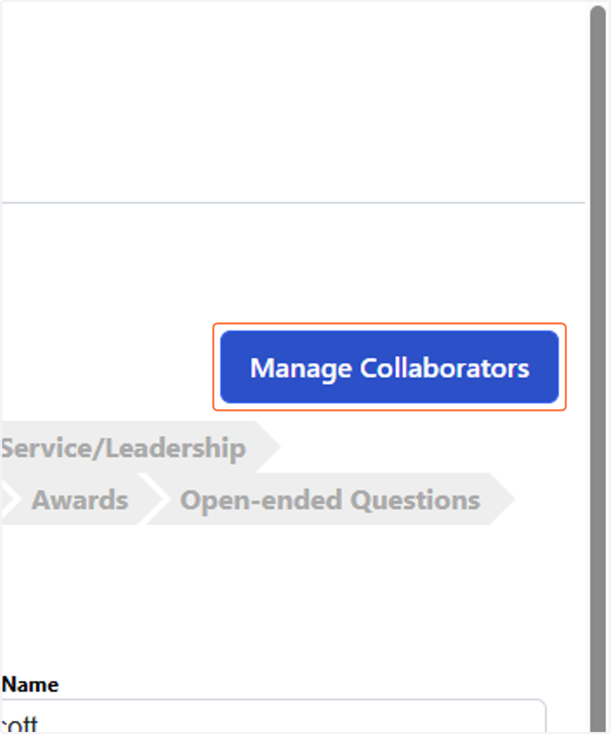 Begin by Click on Manage Collaborators