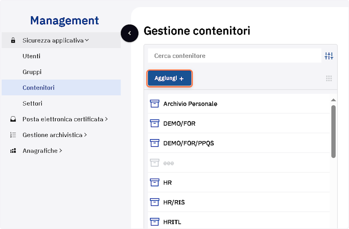 Cliccare sul pulsante "Aggiungi"