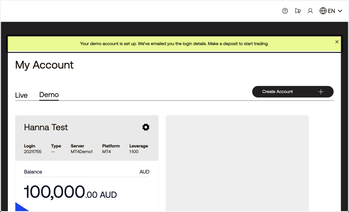 A confirmation message should be displayed