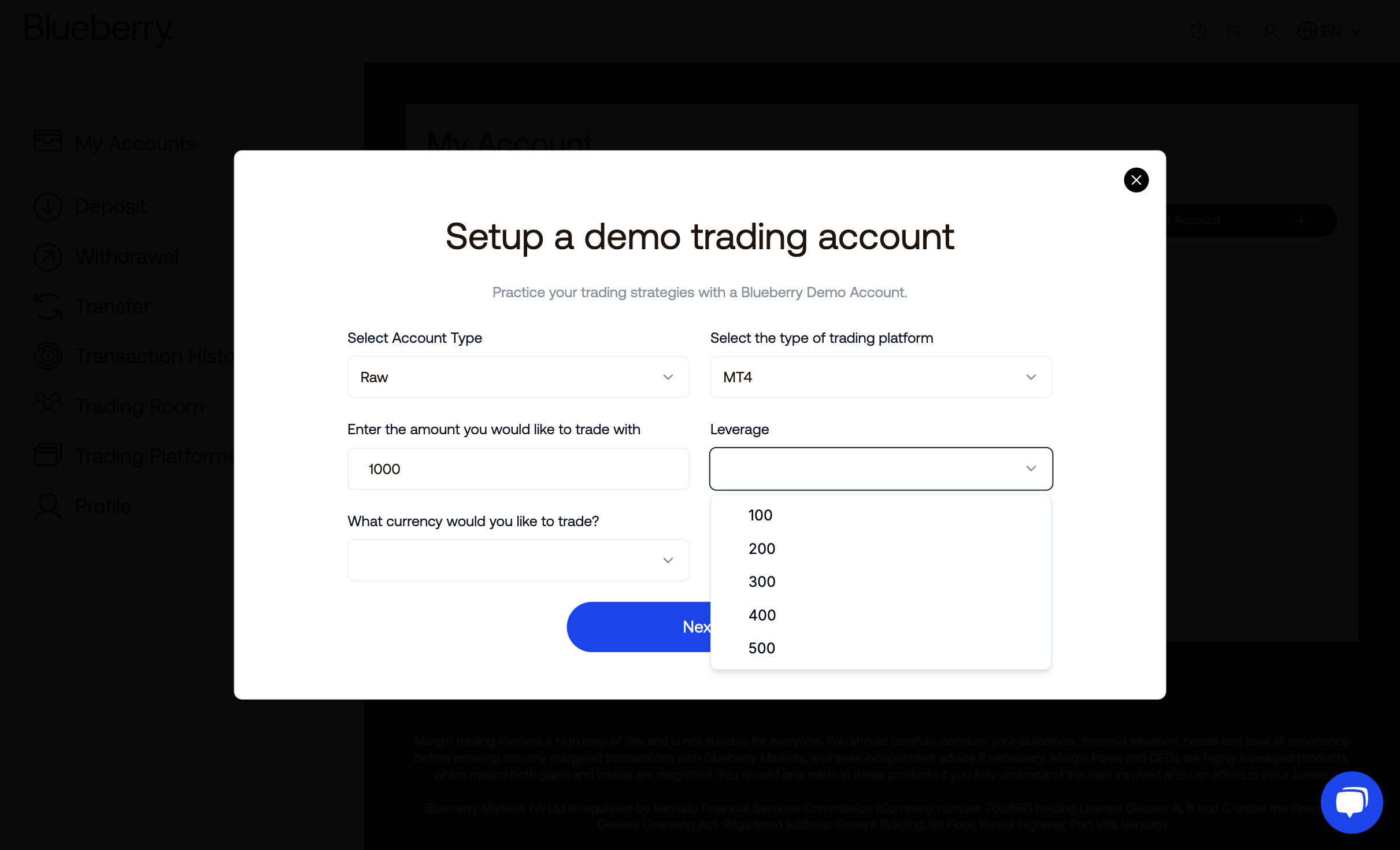 Select the leverage