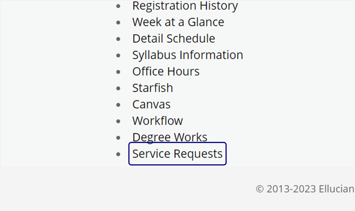 Click on Service Requests