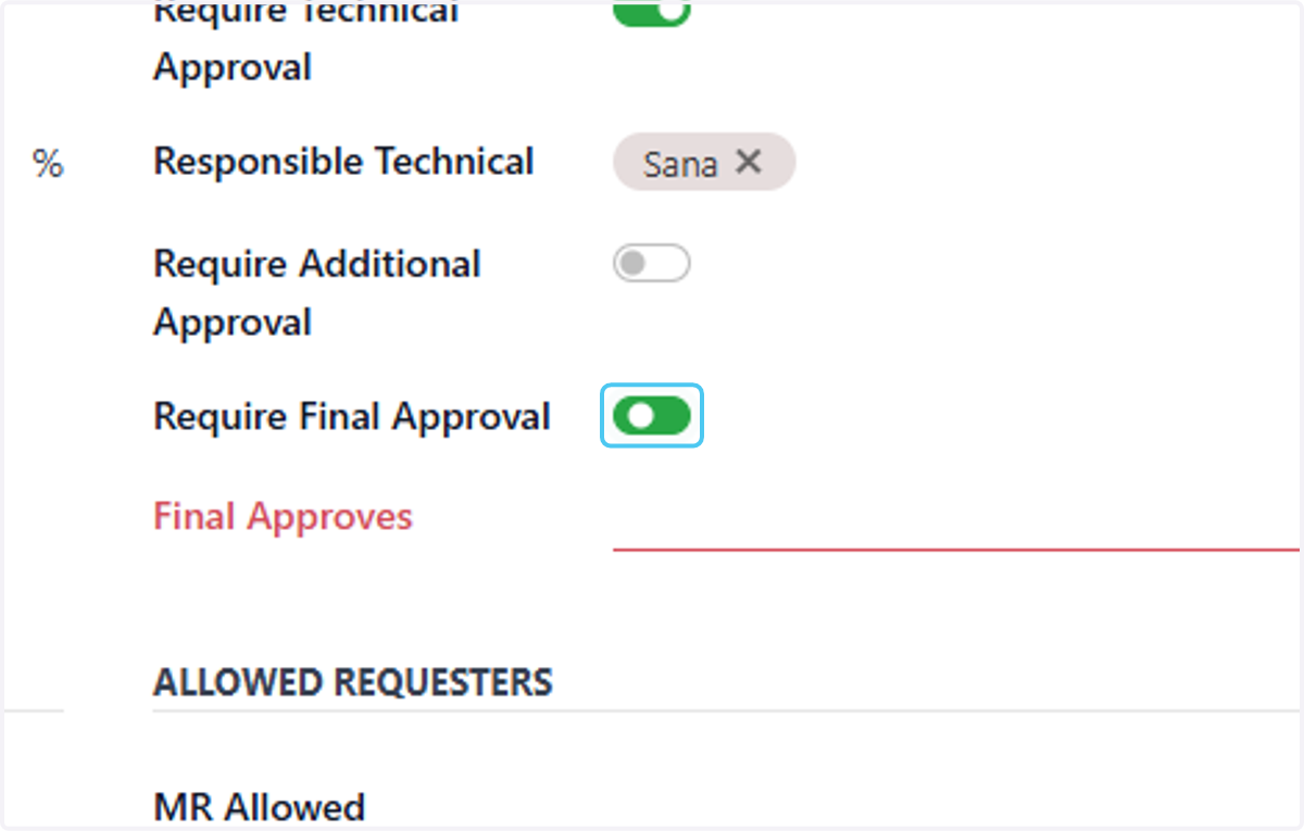 Check Require Final Approval