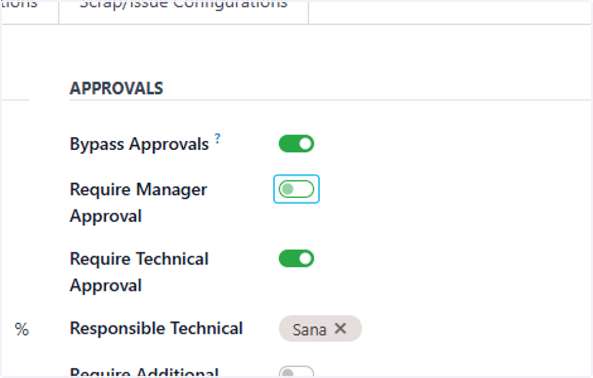 Uncheck Require Manager Approval