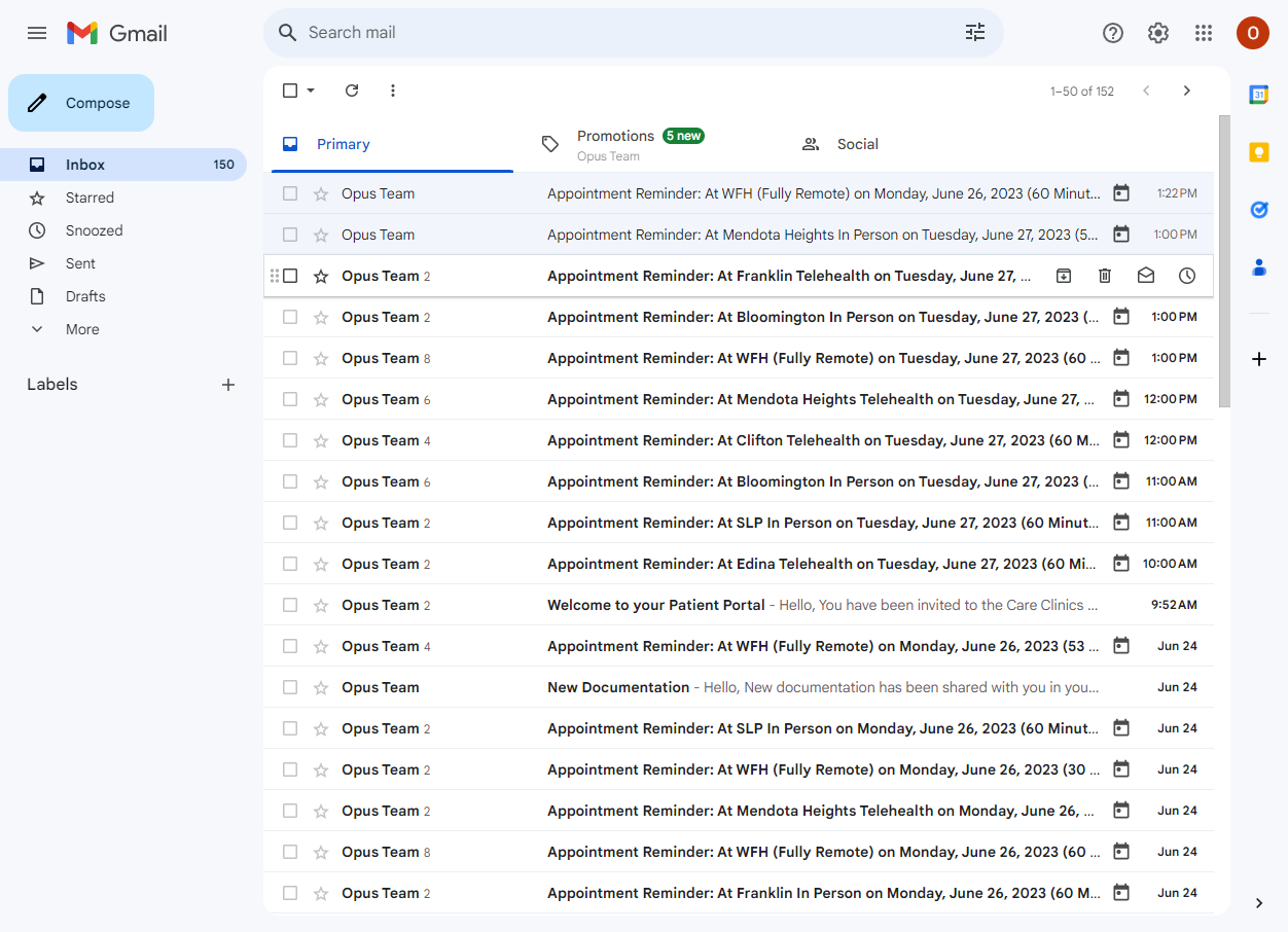 If you are unsure which location your provider is at, check the subject line of your reminder email or text