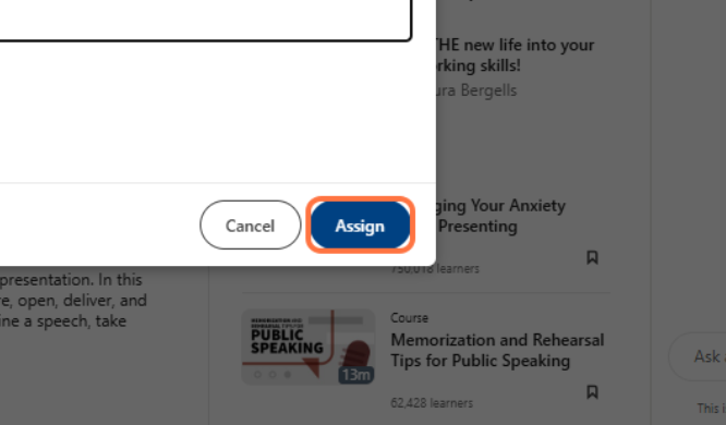 Click on Assign.