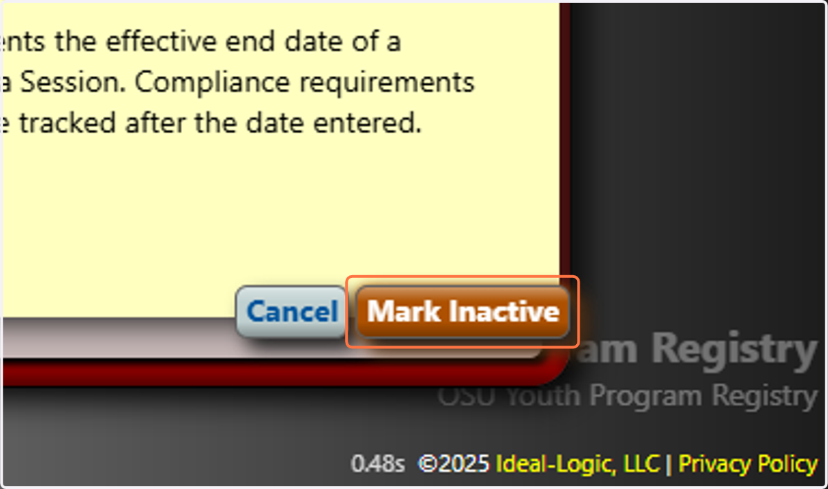 Click on Mark Inactive