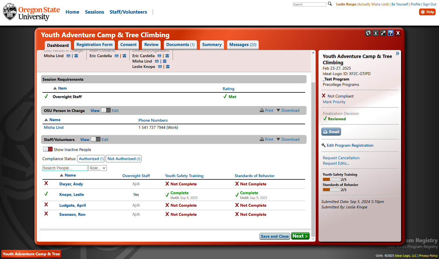 Toggle the switch next to Show Inactive People to view compliance information for personnel whose inactive date is in the past