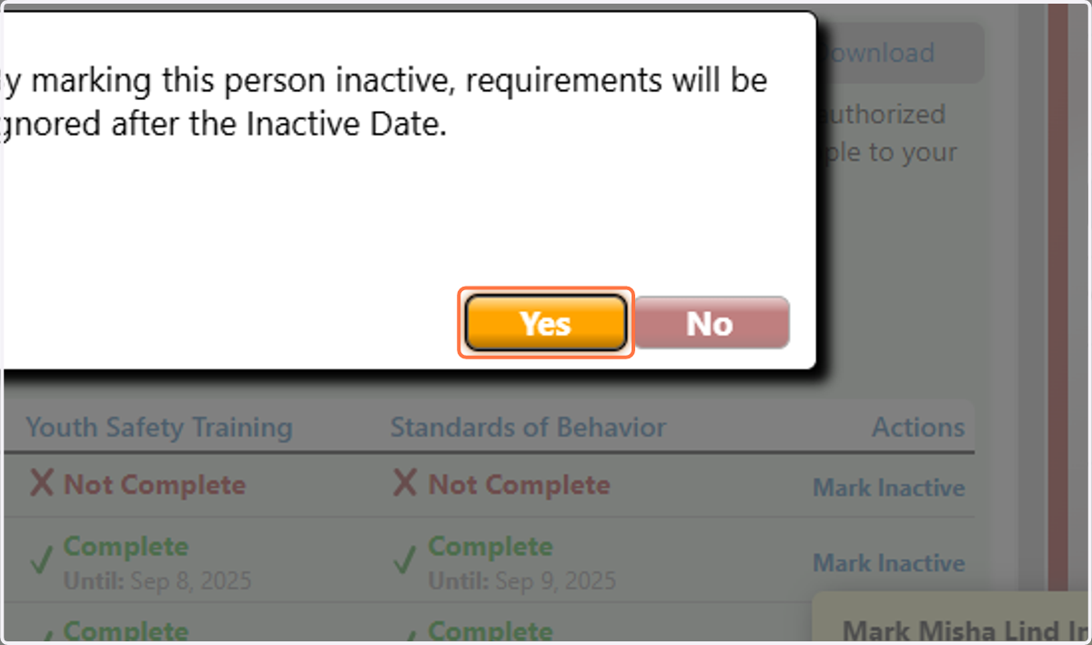 Click on Yes