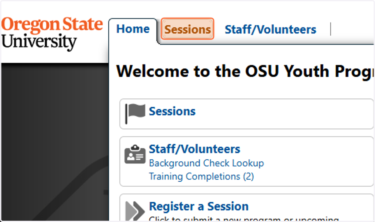 Click on Sessions
