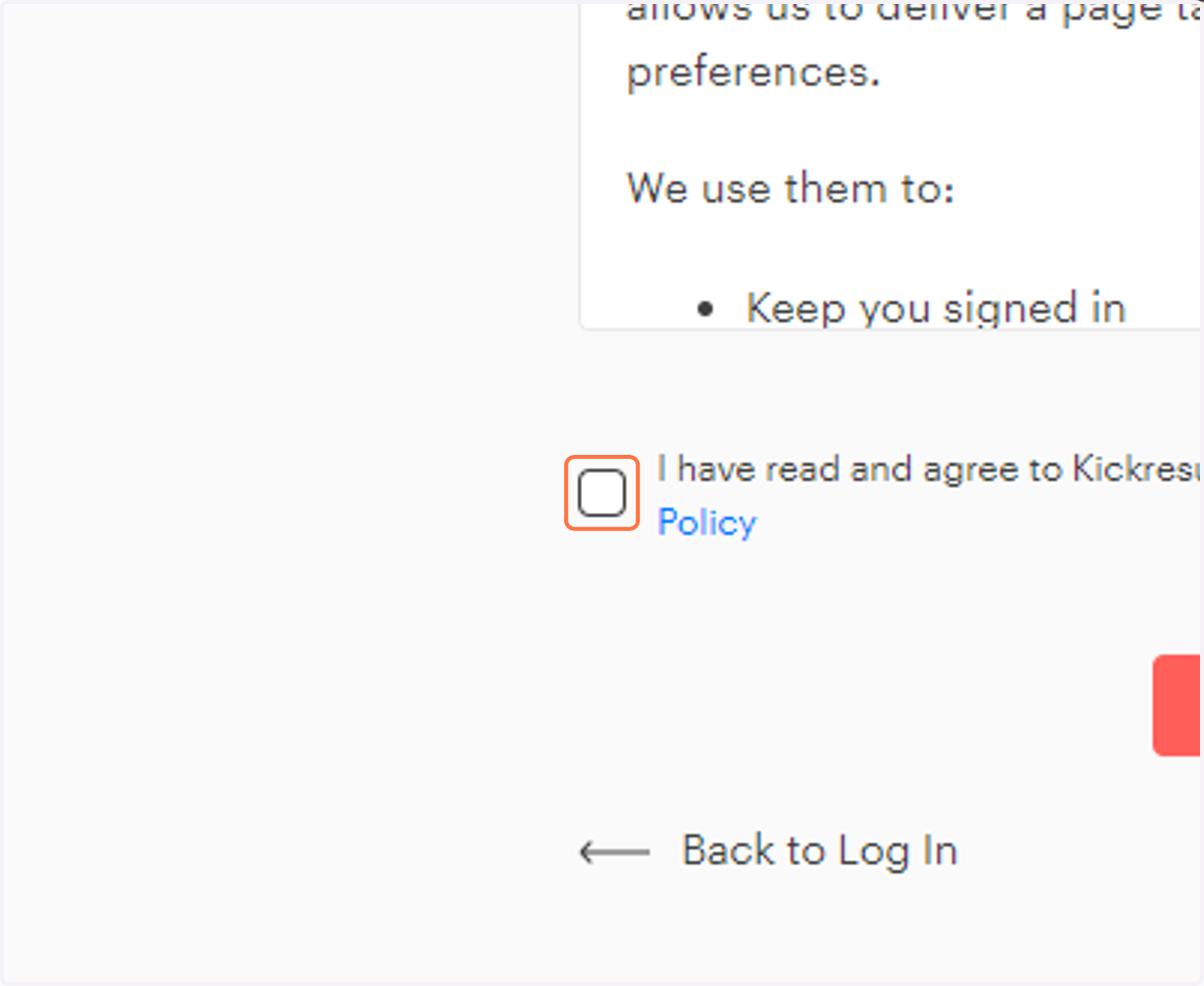 After you are successfully authenticated (e.g. via Google, as shown), you should return to the KickResume app and continue.: Click to acknowledge the terms, and continue.