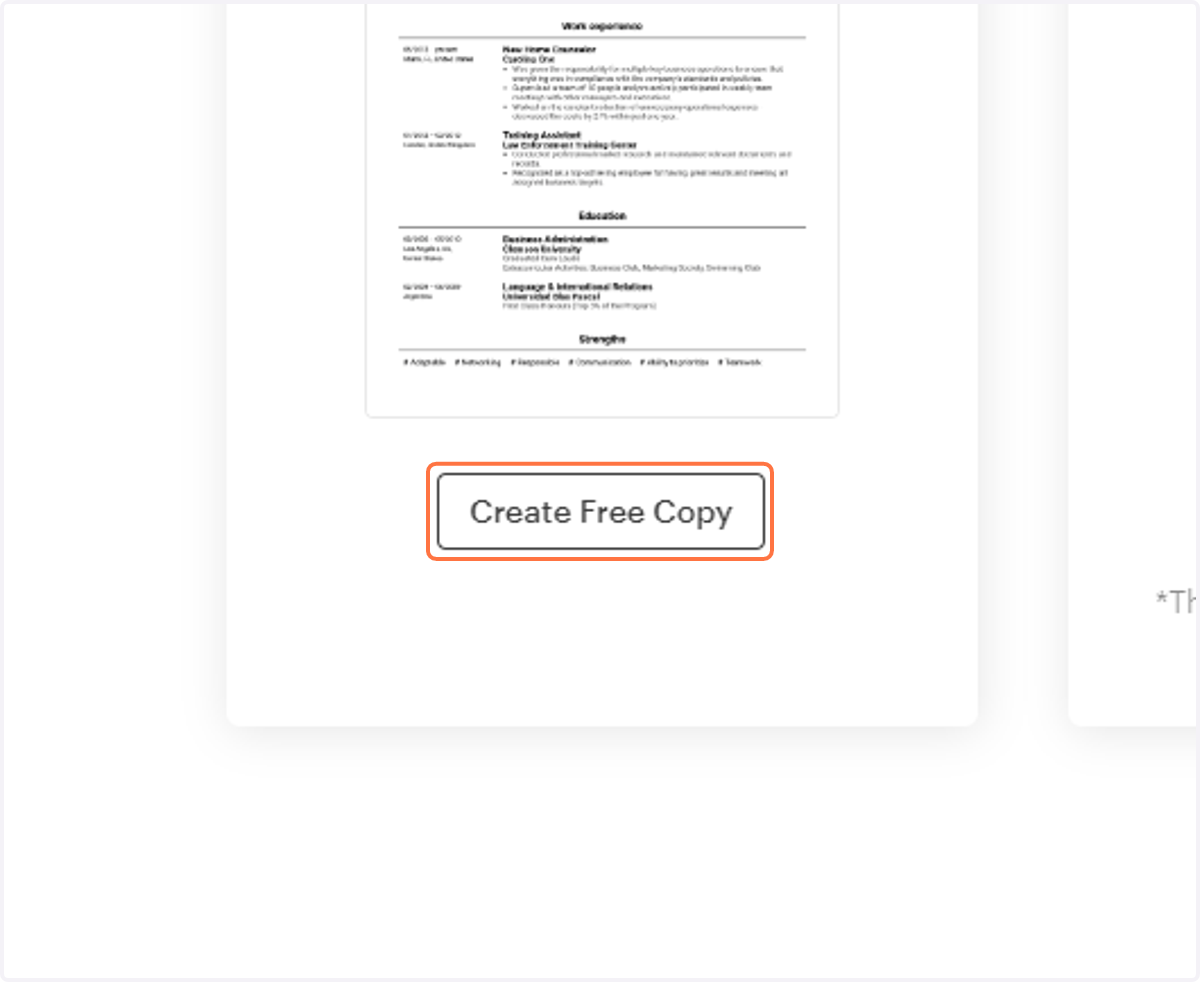Click on Create Free Copy