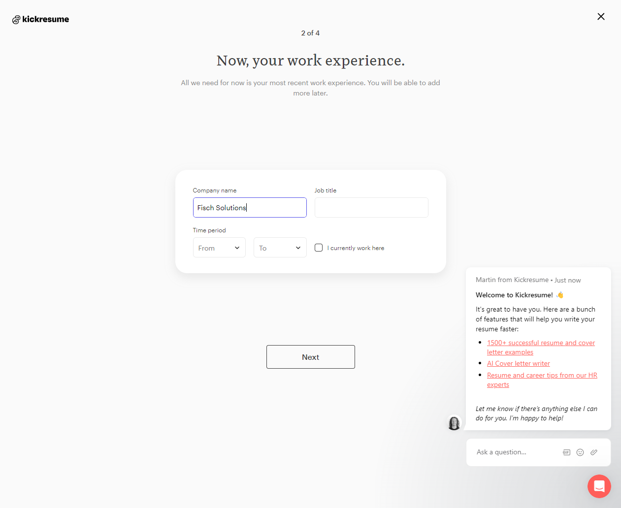 Enter Your Employment History