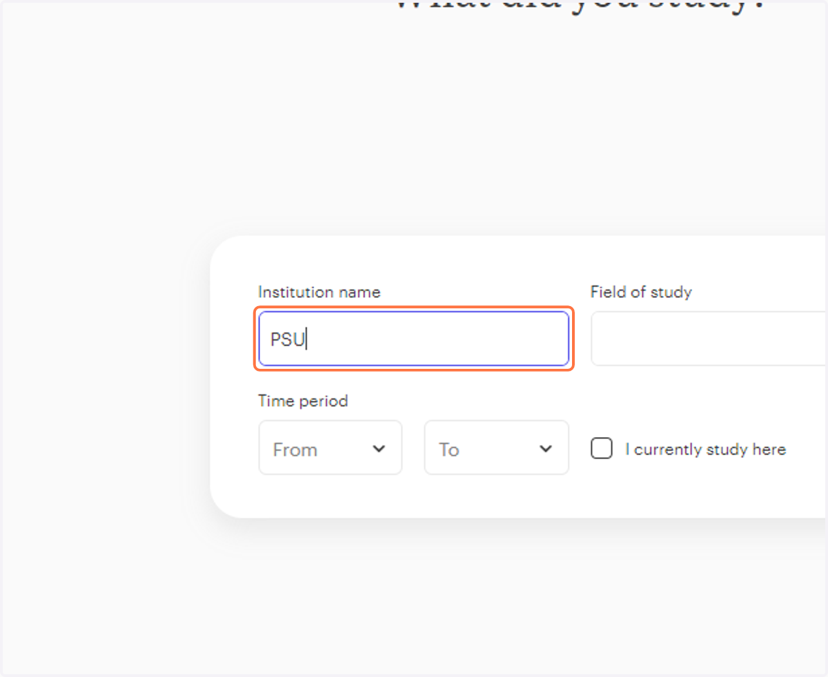 Enter your Education