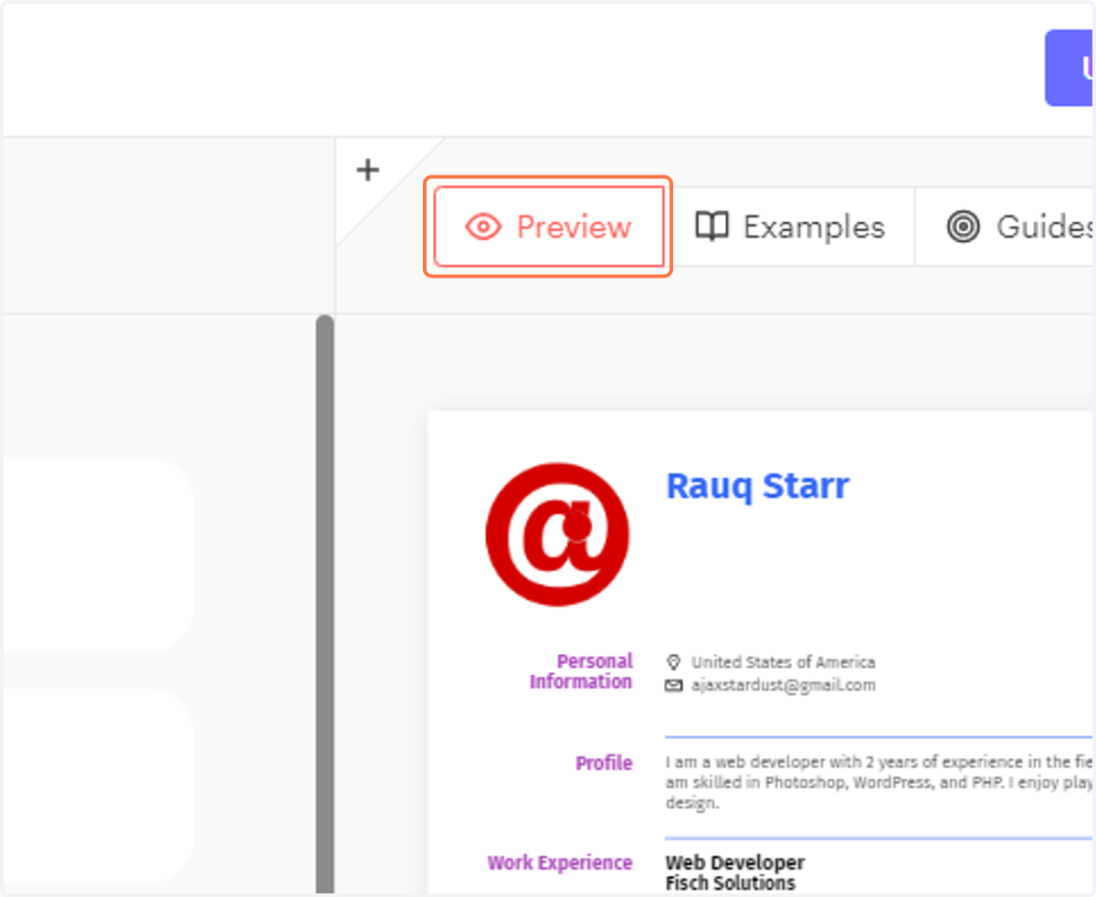Click on Preview