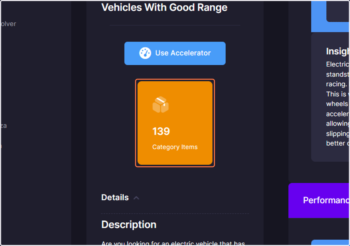 See items covered by this research accelerator
