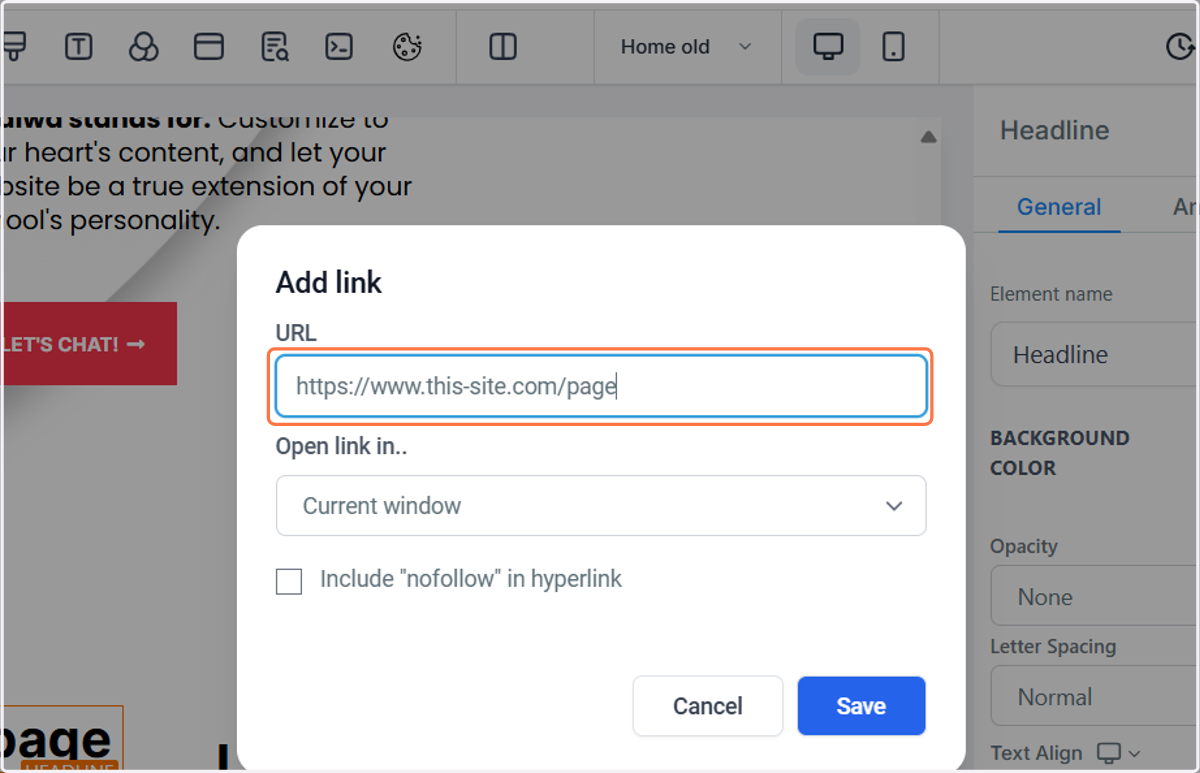 Type the page url in full, including the http://