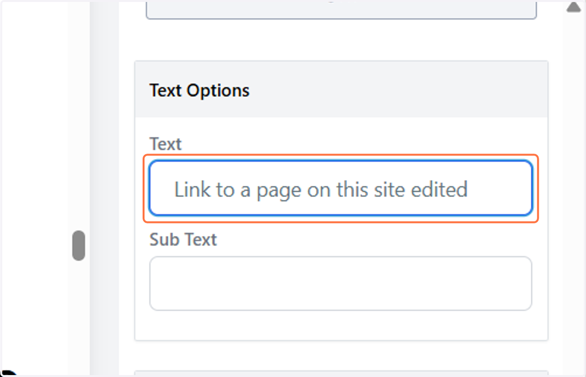 Change the text in "Text Options"
