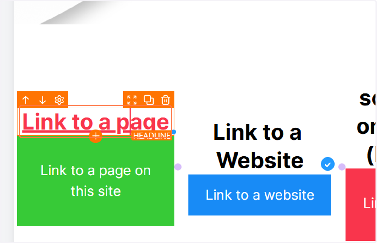 To edit the linked text, click on it