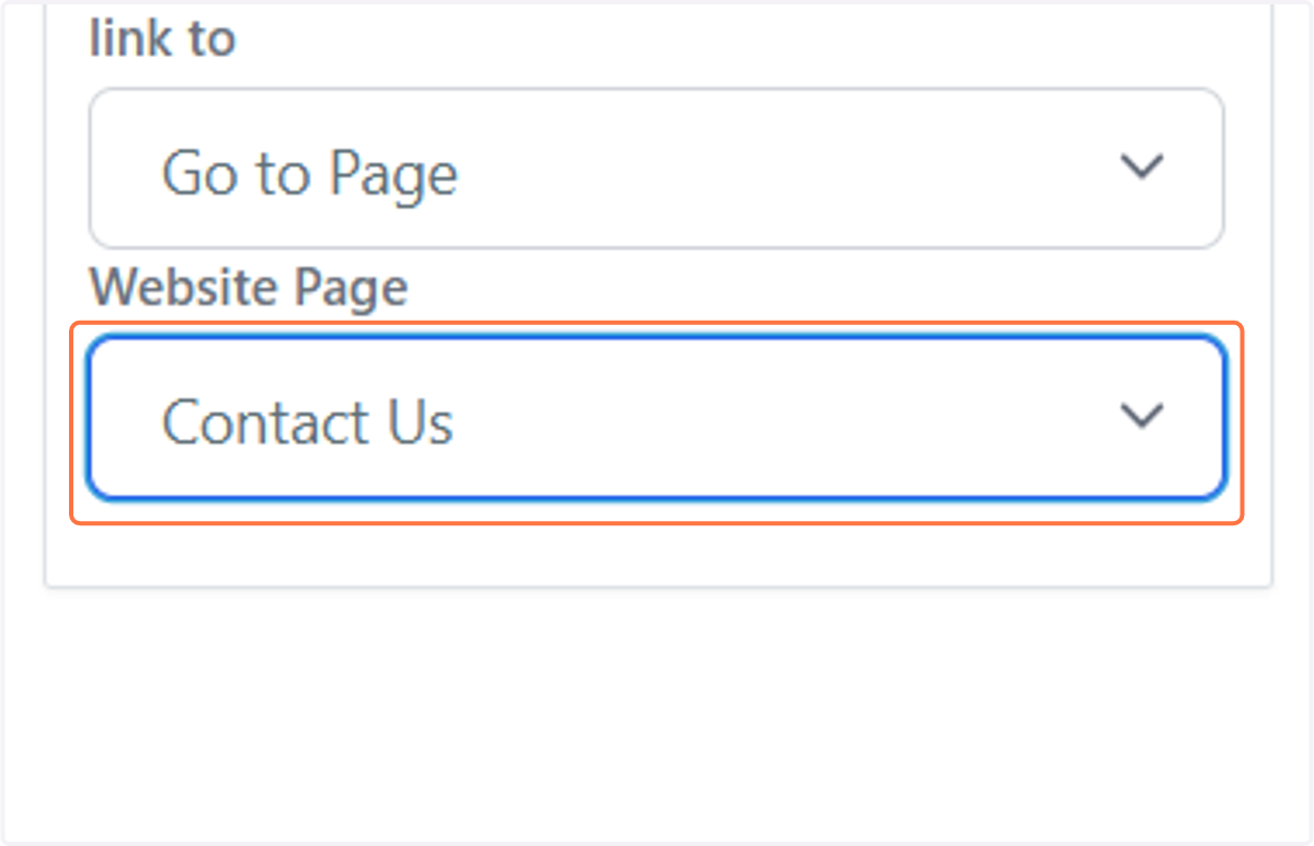Select “Go to Page”, and choose a page to link to