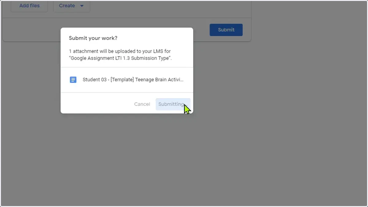 Submit Your Work? Submit Button