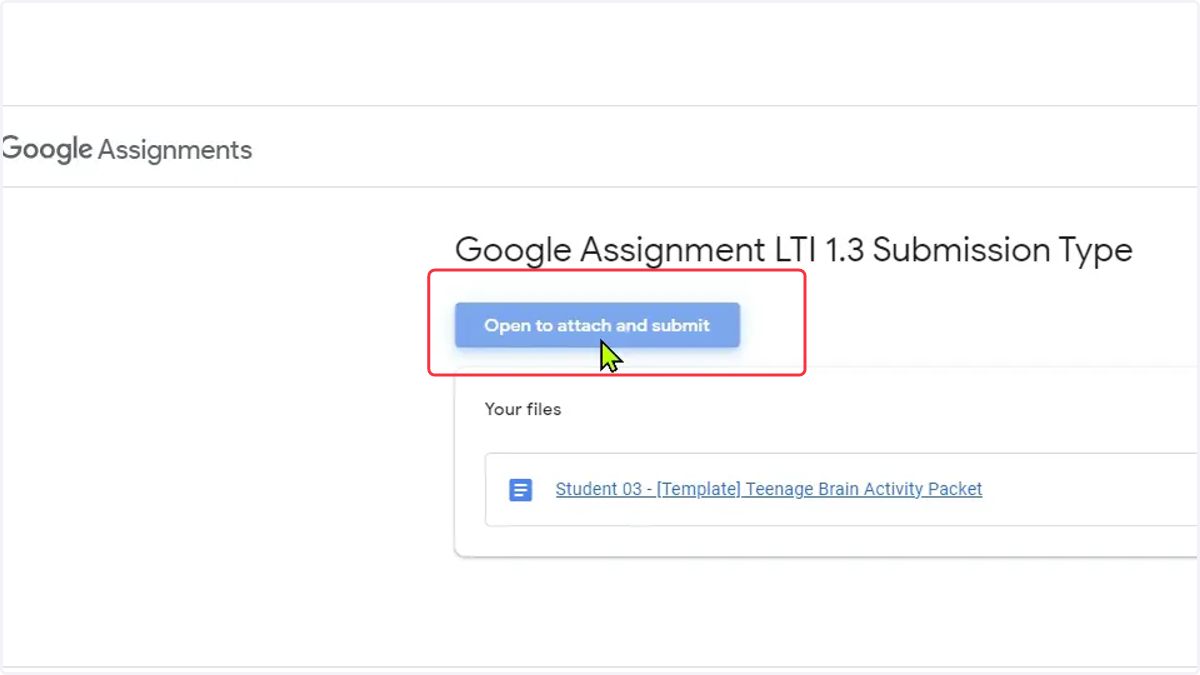 Open to attach and submit button