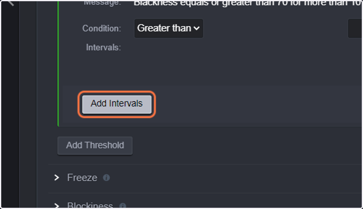 Now add the interval by clicking on Add Intervals.